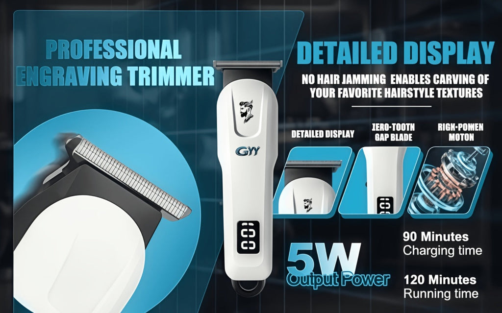 Hair Clipper Kit with Scissors for Home & Salon – Professional Stainless Steel Blade, Digital Display, USB Rechargeable Hair 