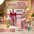 Roll On Wax Kit 105 Piece Complete Home Waxing Set – 2 Roll On Wax Rollers, Wax Warmer, 100 Waxing Strips, Lavender Oil & Pre