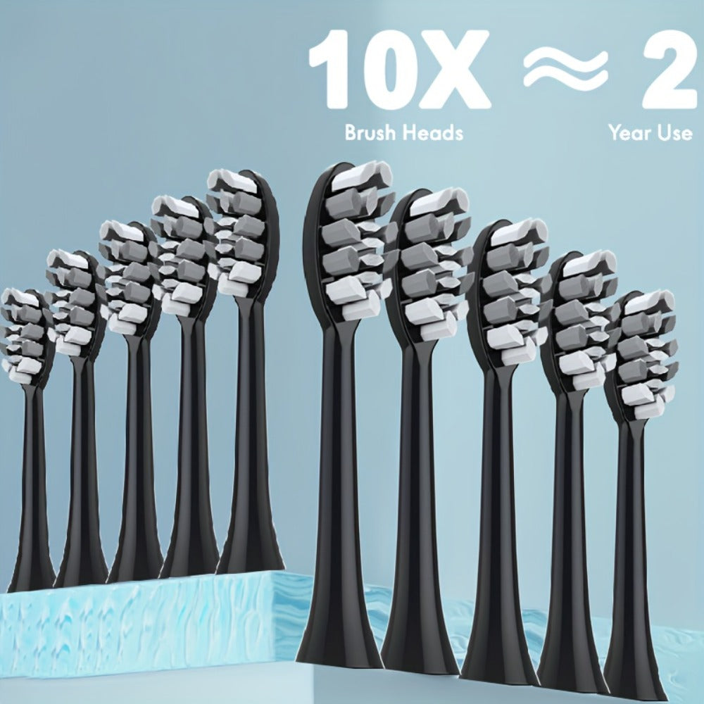 IPX8 Sonic Electric Toothbrush with 8 Replacement Brush Heads – Metal Shaft, USB Rechargeable 500mAh, Travel Case & Holder — 