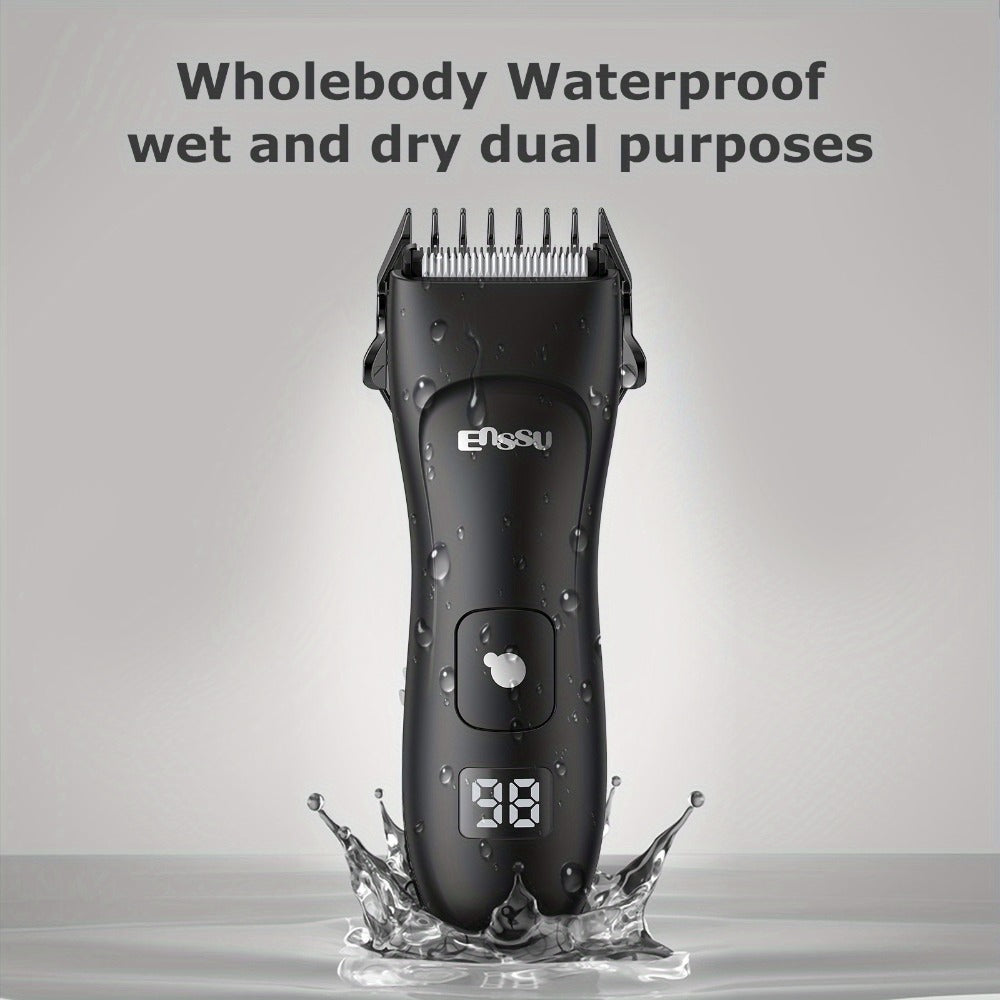 Ceramic-Blade Body Hair Trimmer with IPX7 Rating, LCD Display, Charging Stand and Black Housing — image 3