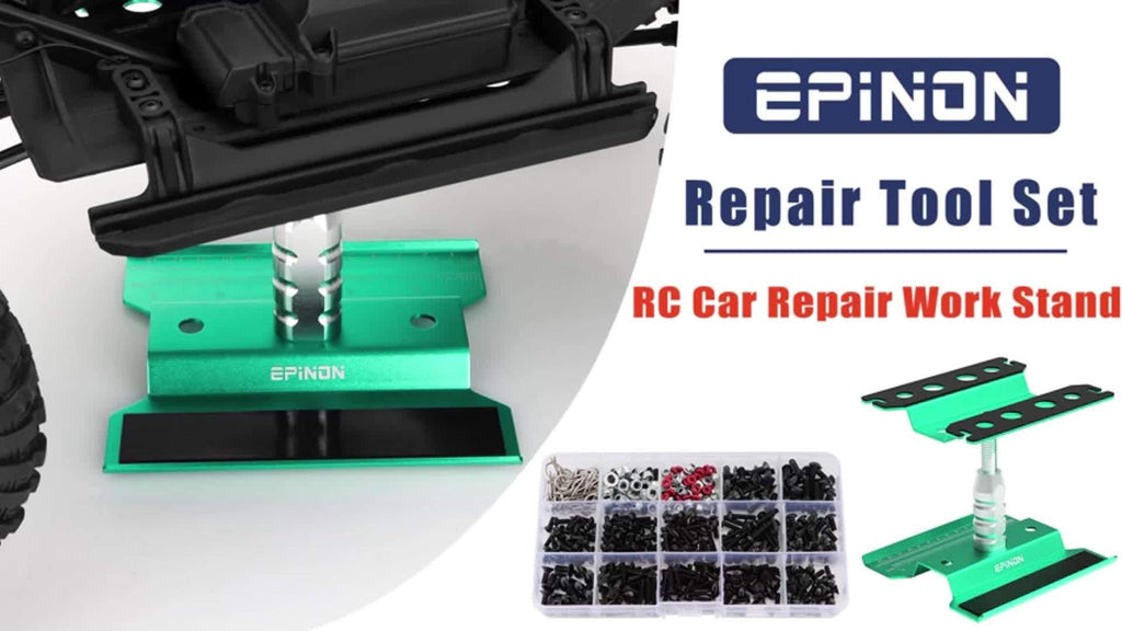RC Car Maintenance Stand Tool Kit EPINON 360° Rotating Work Stand 520PCS Screw Set Aluminum Screwdriver Bits Compatible with 