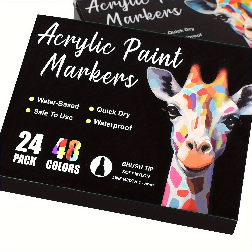 Double-Ended Acrylic Paint Pen Set with Brush and Fine Tips in 48- or 72-Piece Checkout Options — image 5