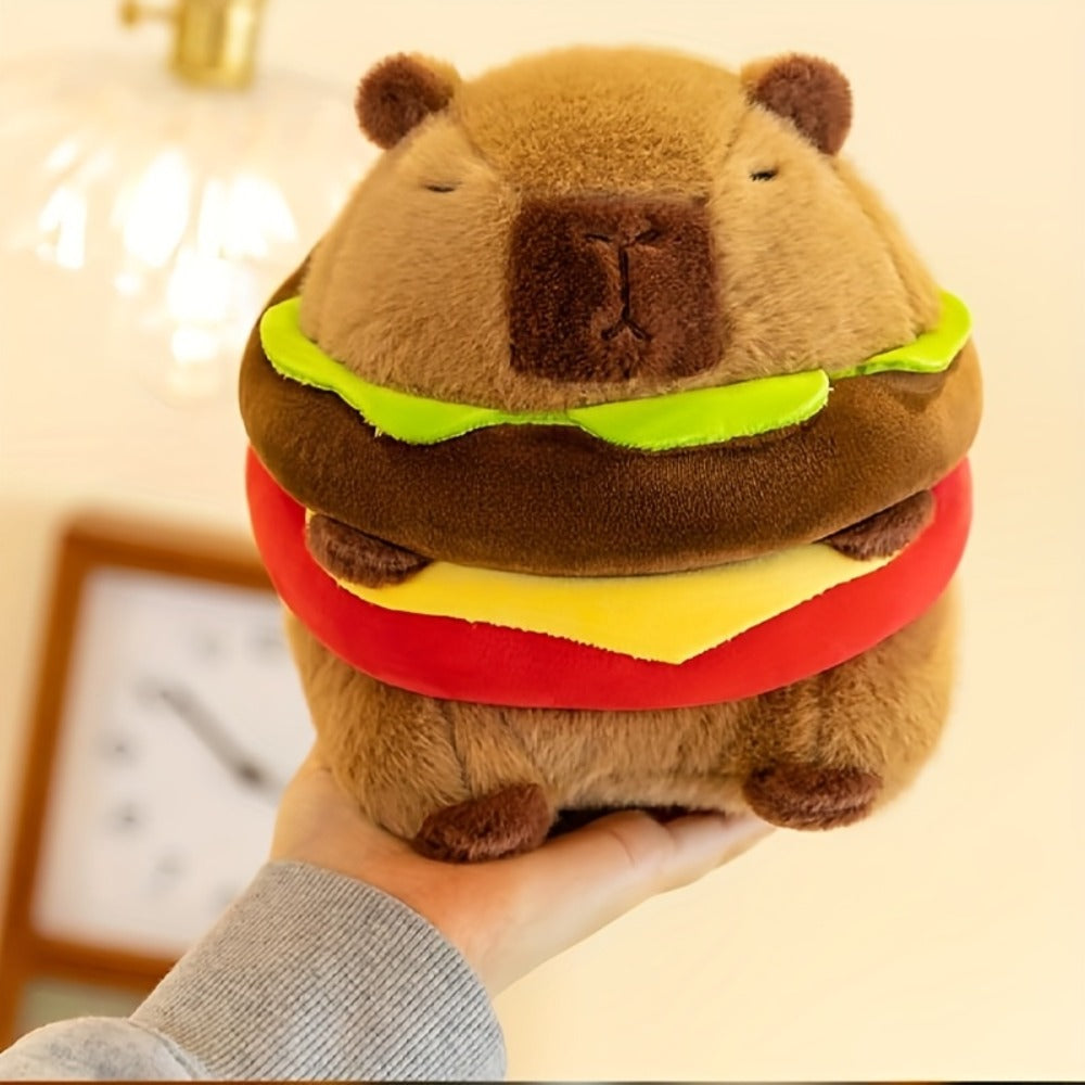 Capybara Plush Stuffed Animal Hamburger Burger Hat Funny Kawaii Plush Toy with the Listed Color, Size or Set Options for Ever