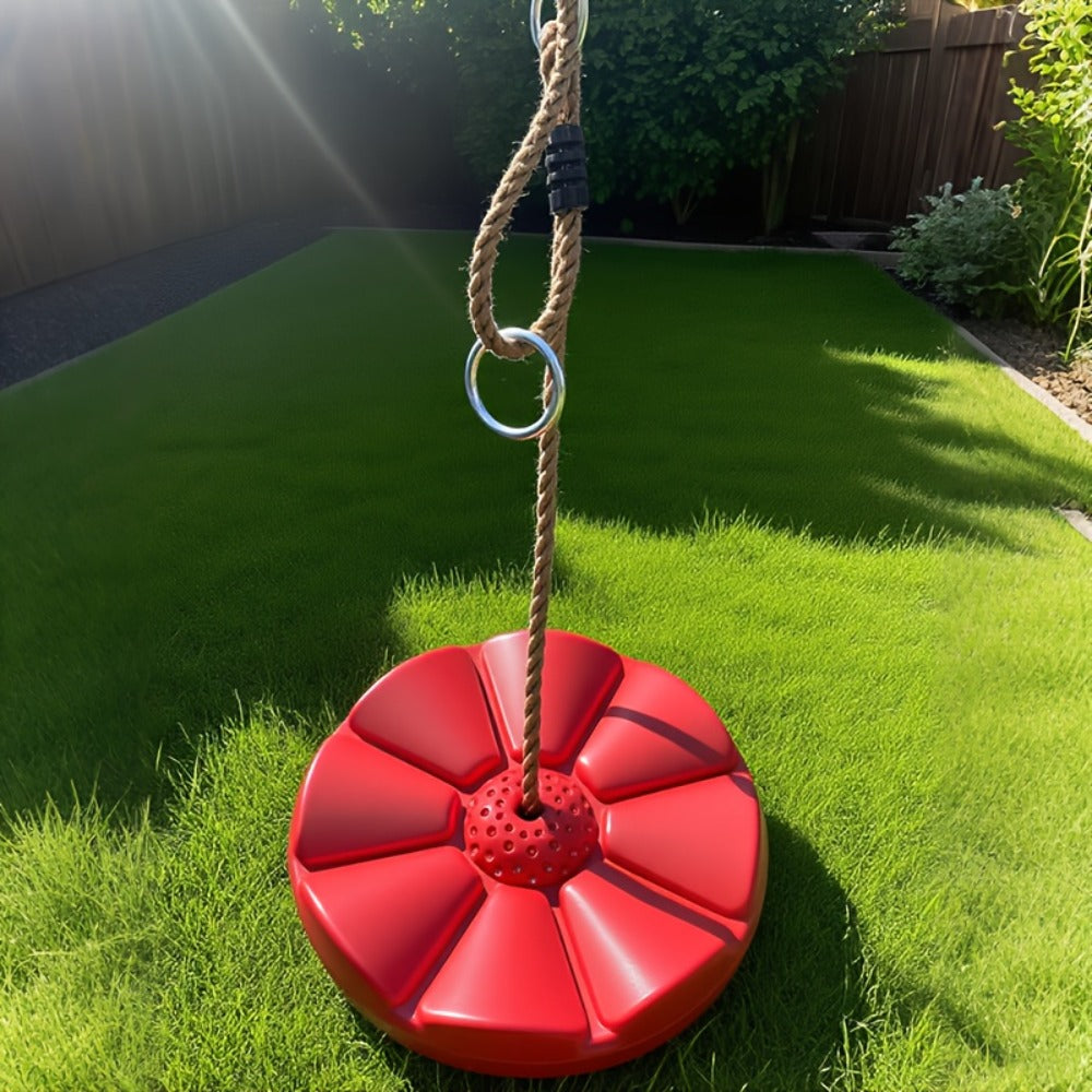 Petal Shaped Outdoor Swing for Kids, Single Person Thickened Fun Swing, 11.8" Diameter, 78.7" Rope — image 6