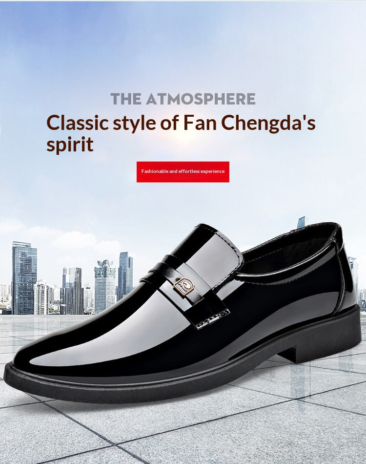 Dress Leather Shoes With A Mirror Like Slip On Design