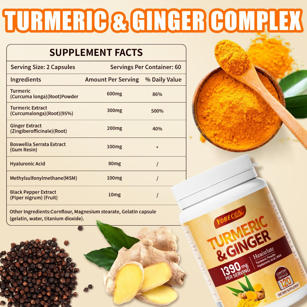 Turmeric Supplement with Black Pepper, Sports Recovery, Skin Health & Digestion Support for Women & Men — image 2