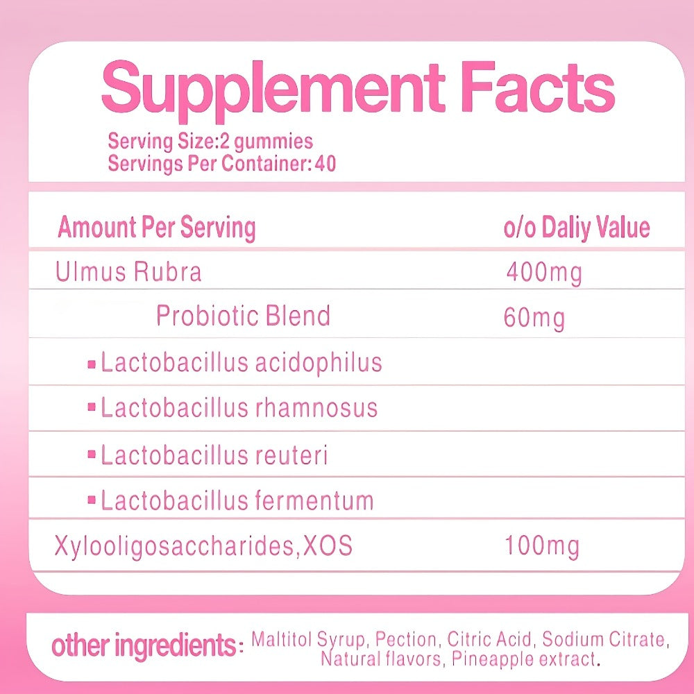 Women's Probiotic Gummies with Slippery Elm for Intimate Moisture Odor Control Healthy Flora — image 8
