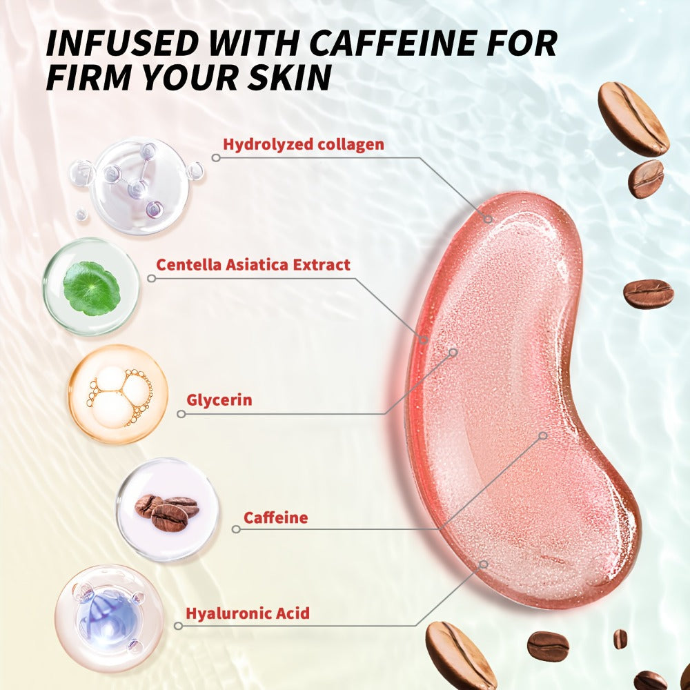 Caffeine Eye Mask 25 Pairs Under Eye Patches with Collagen Hyaluronic Acid Glycerin – Reduces Dark Circles Puffiness Firms & 