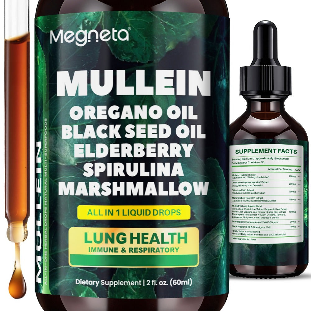 Mullein Leaf Liquid Drops for Lung Health & Respiratory Support, Natural Herbal Formula for Breathing Comfort — image 1