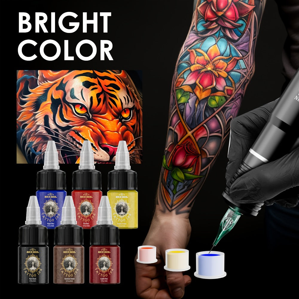 Tattoo Ink 14- or 21-Color Set with 0.5oz 15ml Bottles and Two Palette Choices for Color Selection — image 10