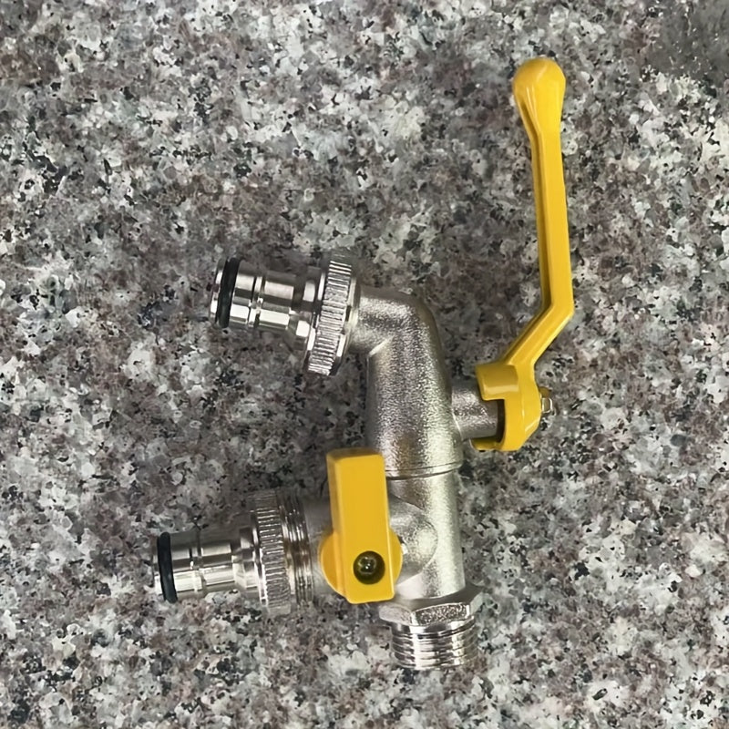 Garden Hose Faucet Dual Outlet Stainless | Outdoor Spigot Sprinkler — image 1