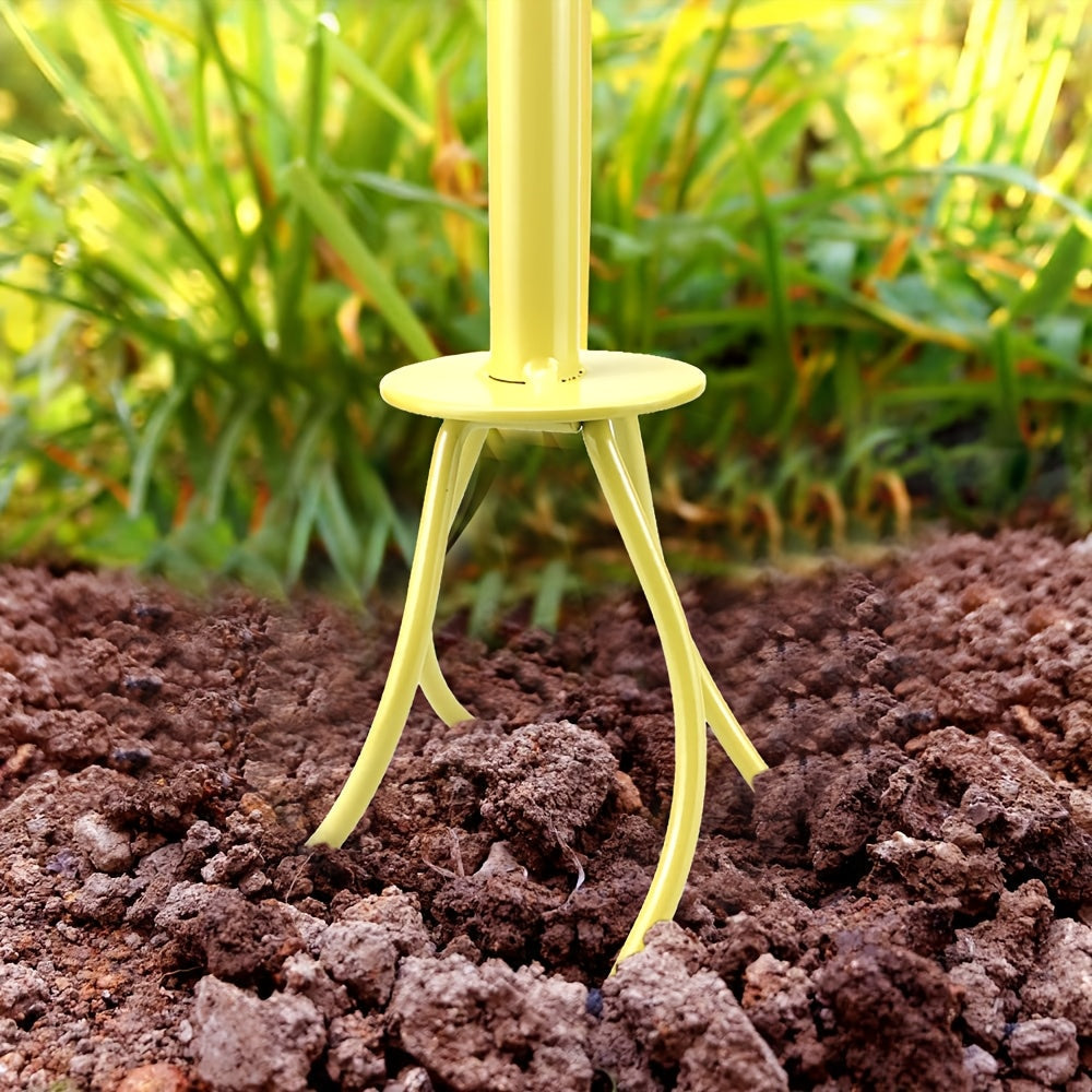 Garden Cultivator Manual Soil Loosener & Scarifier, Heavy-Duty Detachable Ergonomic Handle, Multi-Function Tool for Lawn Aera