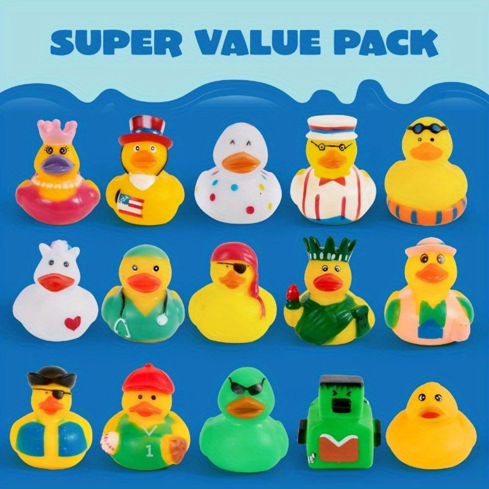 30-Piece Mini Duck Bath Toy Assortment with 2-Inch Character Designs and Mesh Storage Bag Pictured — image 17