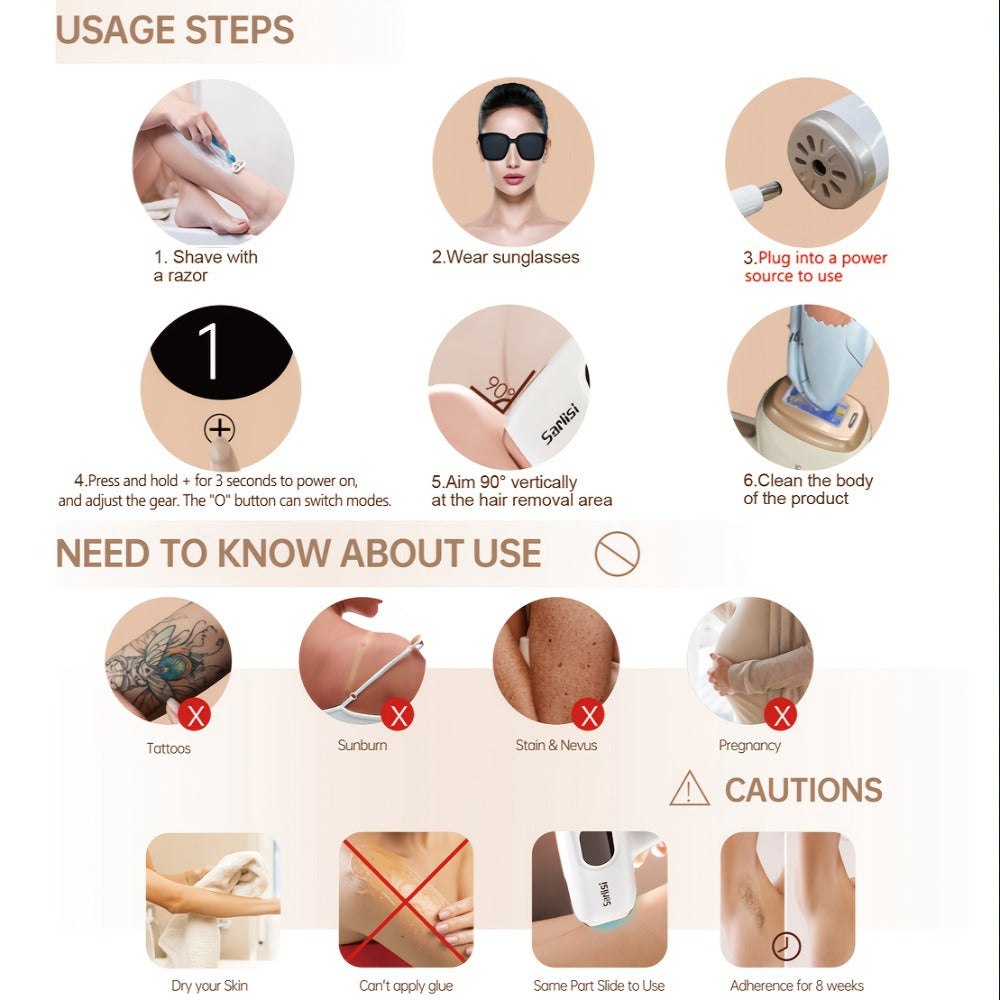 Sarisili AI01-12 IPL Hair Removal Device with Cooling Contact Area, Nine Levels and Manual or Auto Modes — image 7