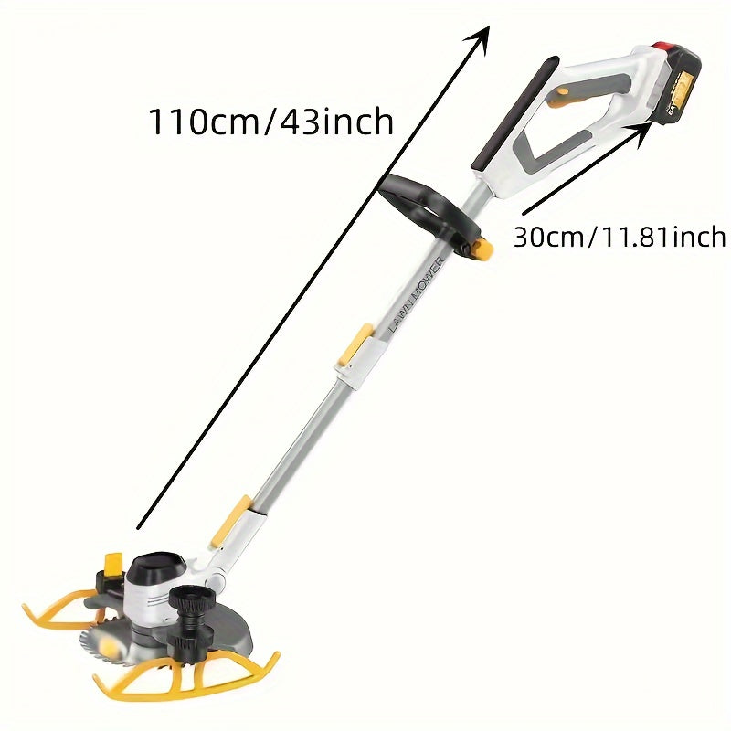 Electric Lawn Mower Cordless 110-240V Lithium-Ion Battery 4A Power with LCD Display Adjustable Cutting for Garden, Patio and 