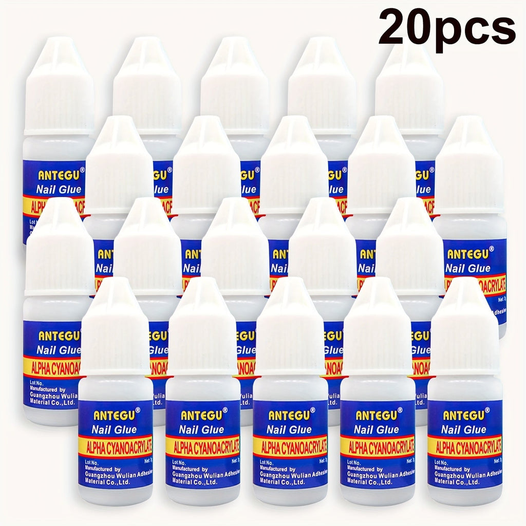 Nail Glue Set, ANTEGU 20 Pointed-Nozzle Bottles for Press-On Nails, Nail Tips, Rhinestones and Nail Repair — image 8