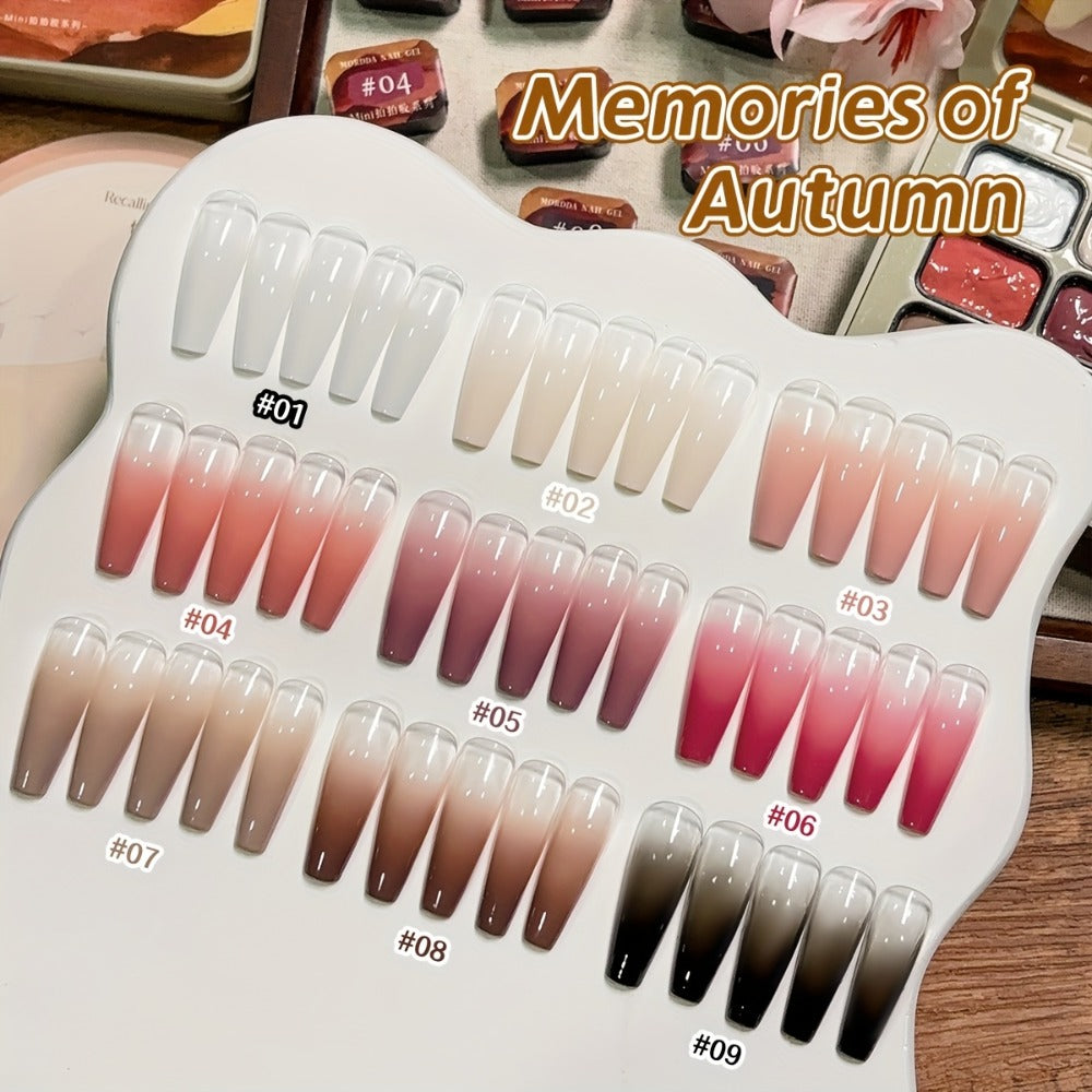 Gel Nail Polish Set with MORDDA Label, 9 Gradient Colors in the Yi Qiu Ci Nine-Grid Palette — image 4