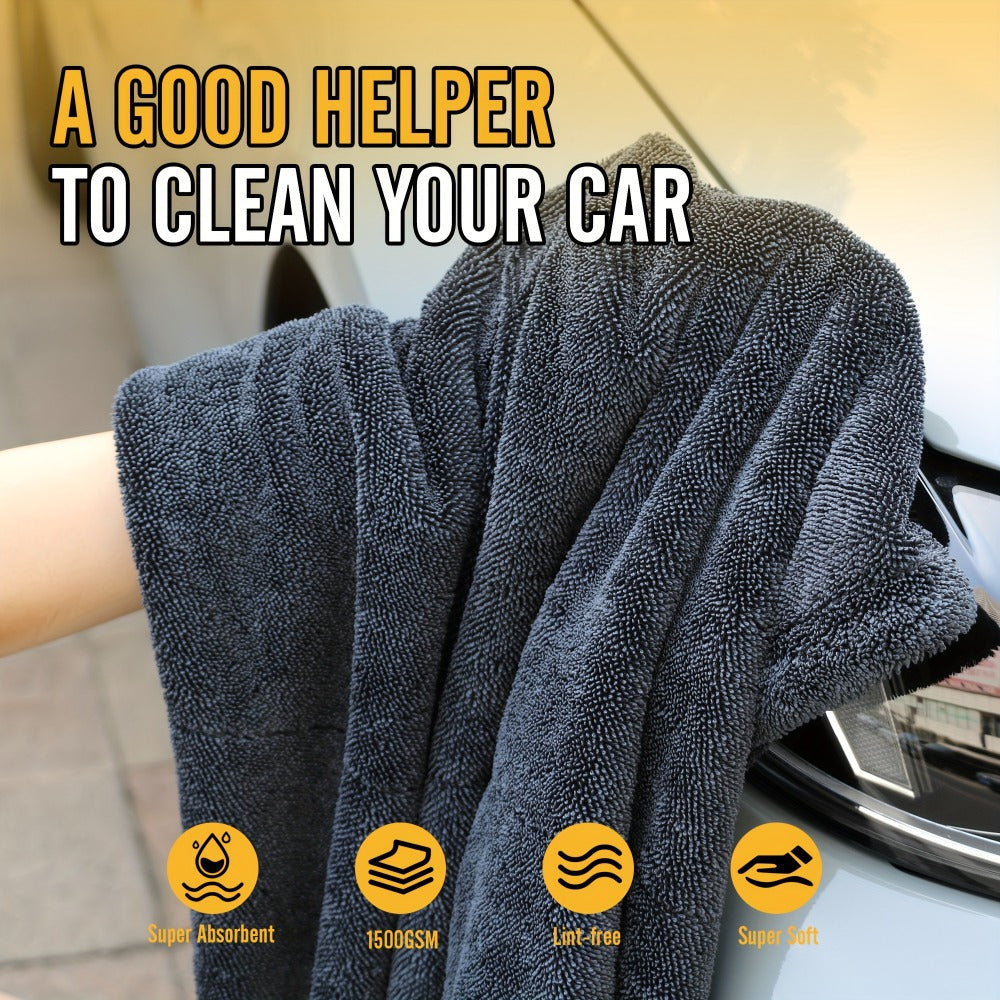 Car Drying Towel in 24 x 36-Inch 1500 GSM Edgeless Microfiber, Available as One or Two Pieces — image 4