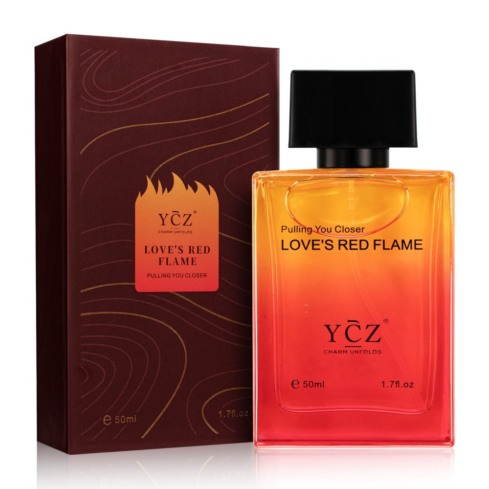 Cologne Eau de Parfum for Men YCZ LOVE'S RED 1.7 fl oz Spray with Red Glass Bottle and Box — image 1