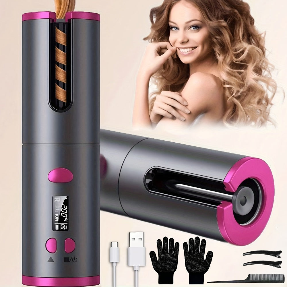 USB-Rechargeable Automatic Curling Chamber with Six Heat Settings, LCD Timer and Four Color Options — image 8
