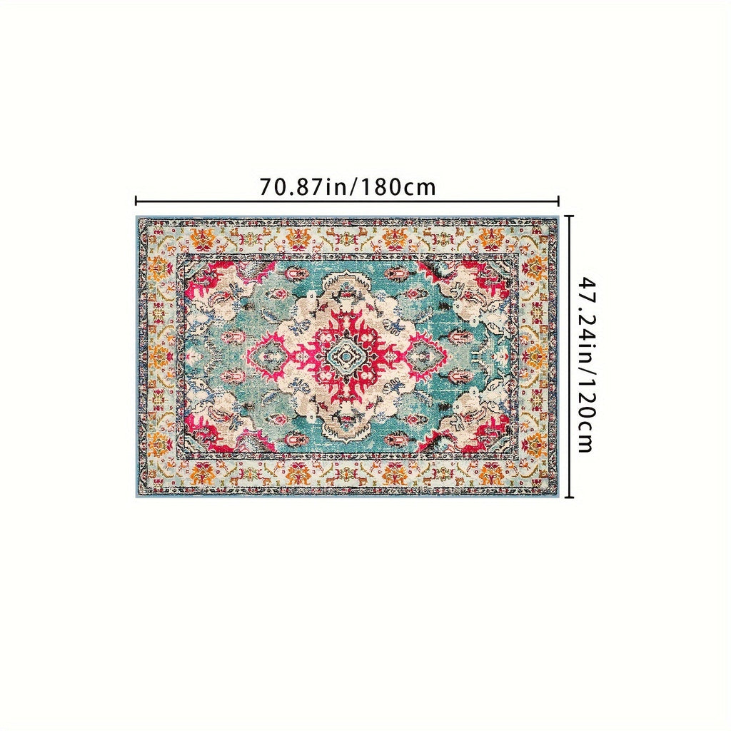 Outdoor Rug | Persian Floral Rubber Back Machine Washable Patio Garden — image 3