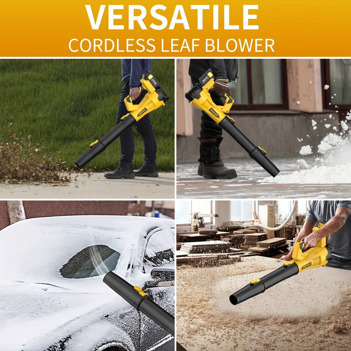 Cordless Leaf Blower 580CFM 160MPH, 40V Brushless Motor, 4.0Ah Battery, 6-Speed, Extension Nozzle — image 8