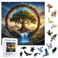 Tree of the Universe Wooden Jigsaw Puzzle with Irregular Pieces and 11 x 11 Inch Pictured Display Size — image 7