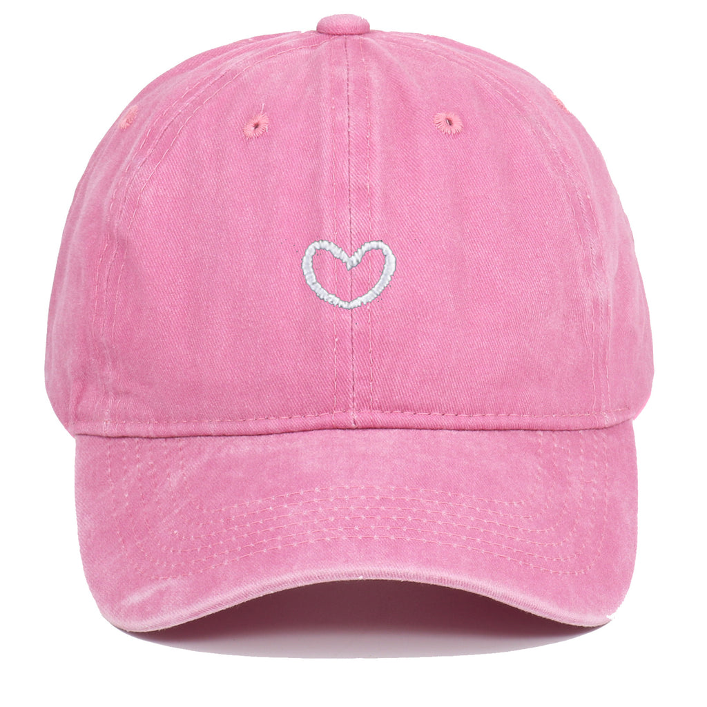 Artistic Retro Small Love Embroidered Soft Top Fashion Peaked Cap