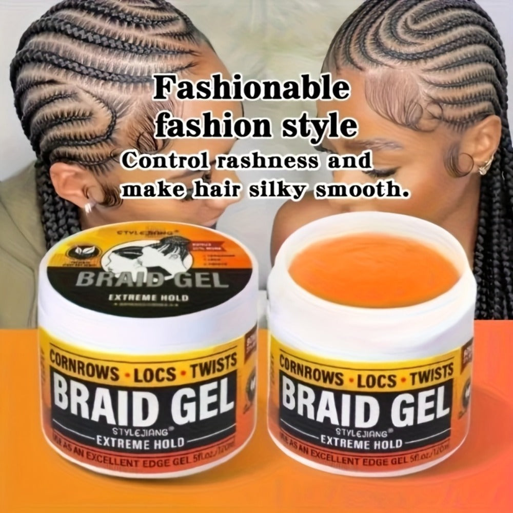 Extreme Hold Braid Gel & Edge Control Hair Wax Pomade – Anti-Frizz, Moisturizing, Long-Lasting for Braids, Locs, Twists & Sle