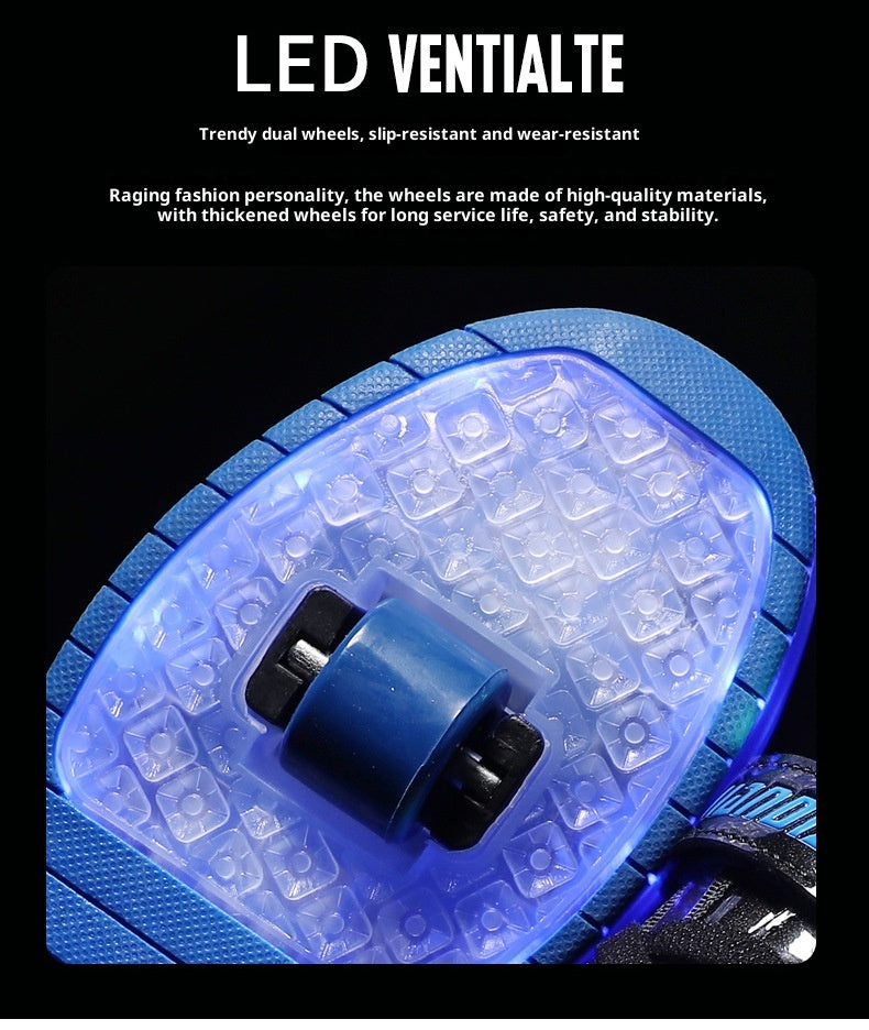 Children's Rechargeable Two-wheel LED Light-up Shoes