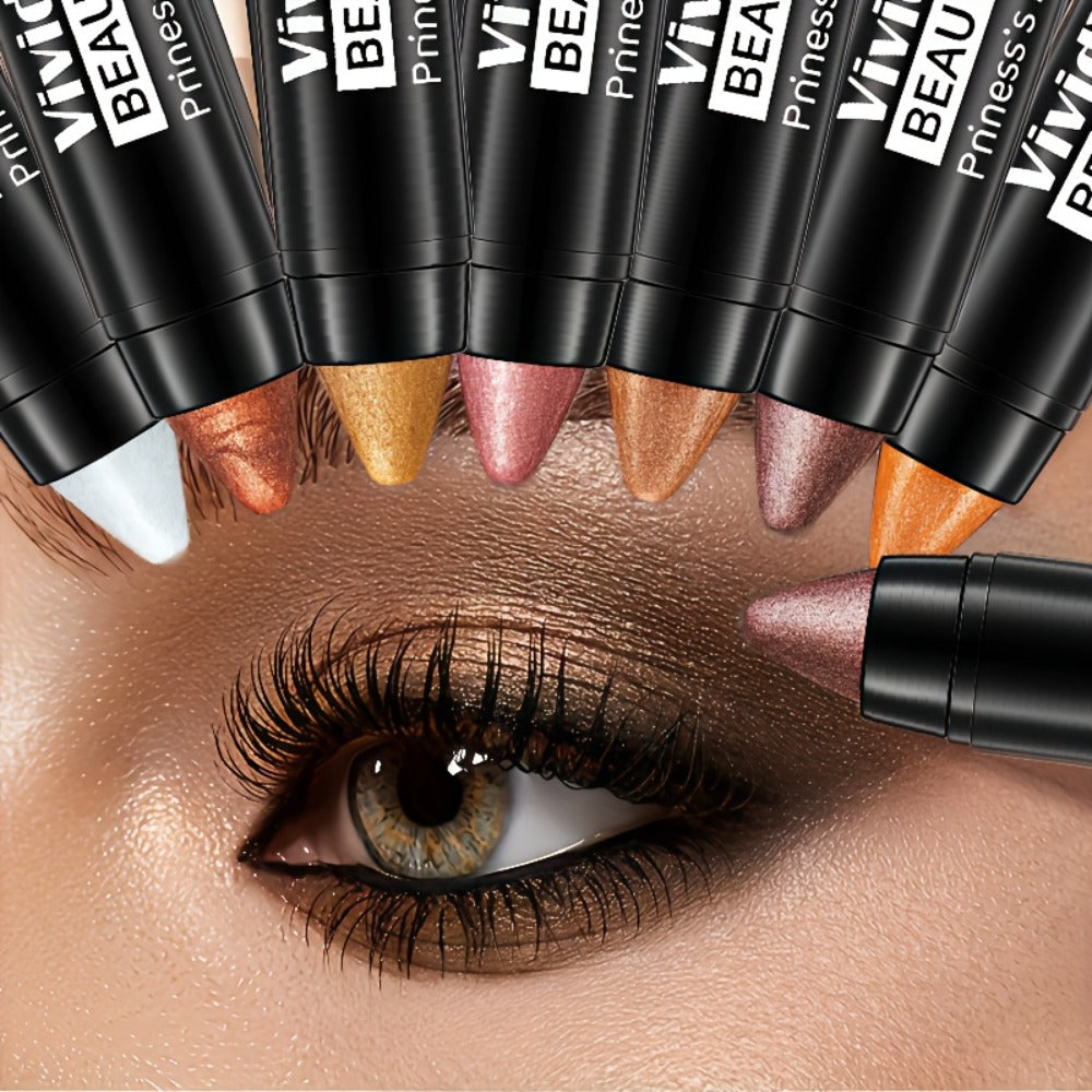 Eyeshadow Sticks 7-Piece Set Pop Color Matte, Easy Apply Smoky Eye Makeup Pencils with Eyebrow Pencil — image 1