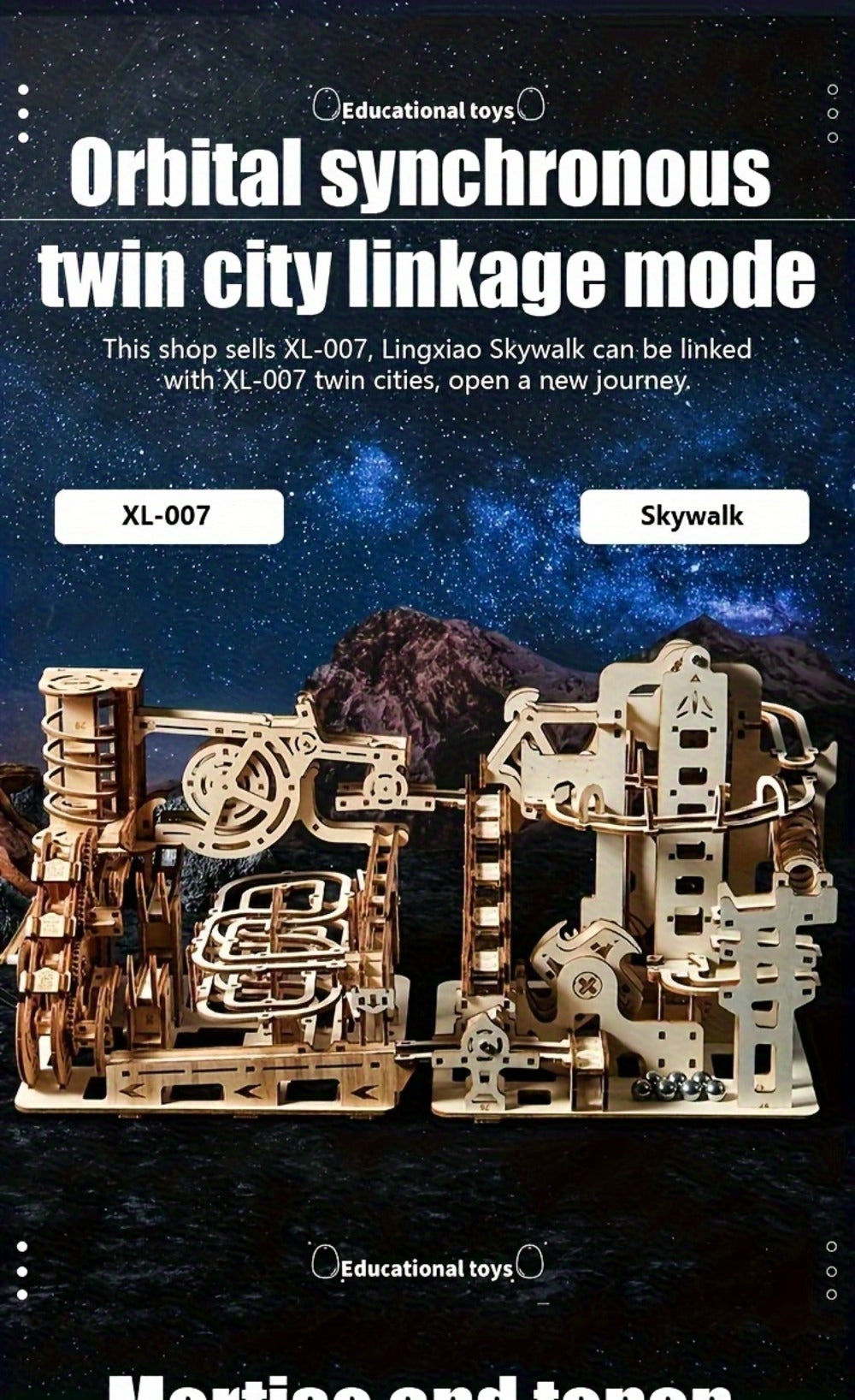 Wooden Marble Track Model Kit with Dual-Linkage A or B Builds, Laser-Cut Panels, Gears and Ball Rails — image 12