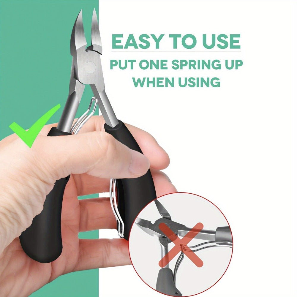 Toenail Clippers for Thick Nails & Ingrown Toenails 3 Pack Sharp Curved Blade Surgical Steel – Double Spring Ergonomic Podiat