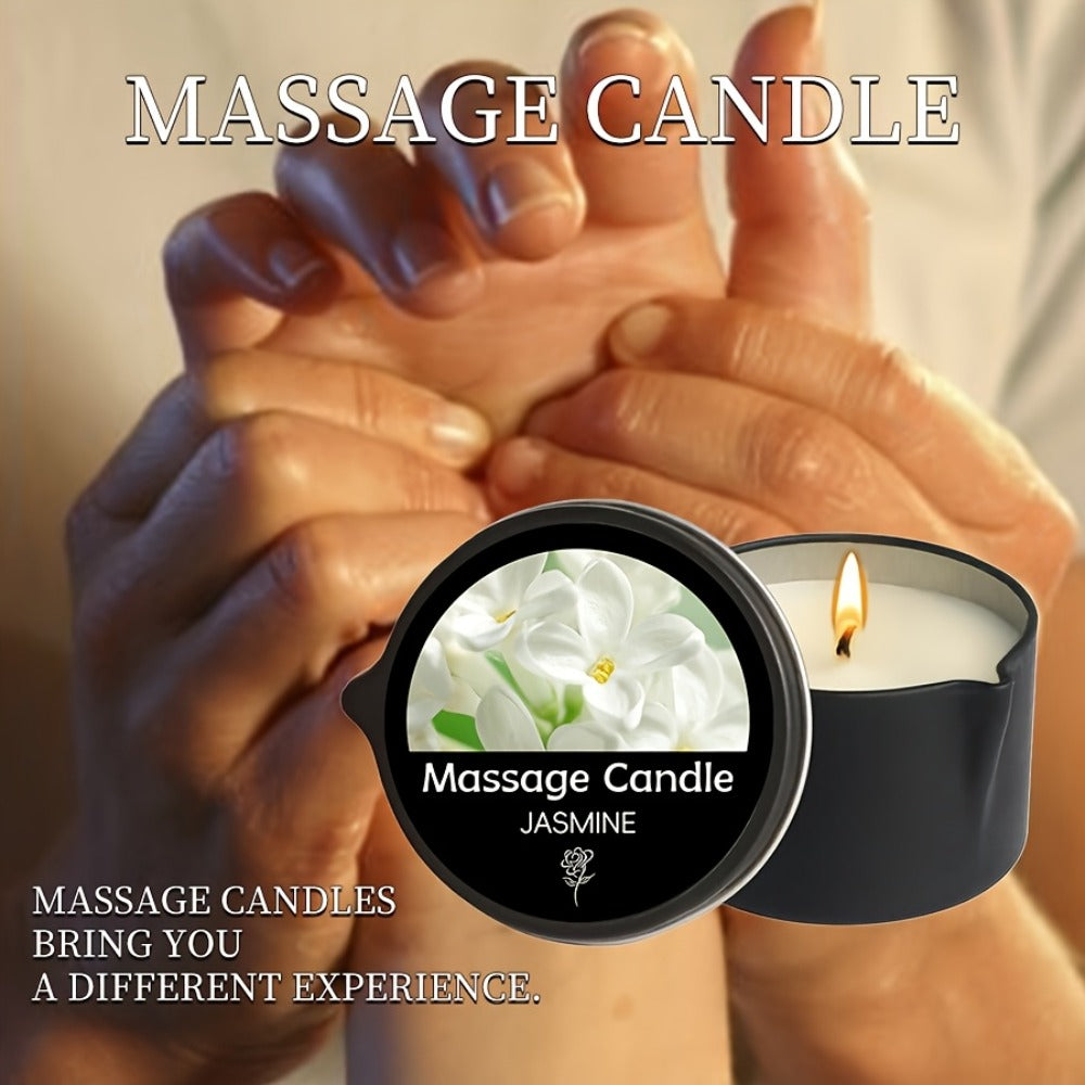 Massage Oil Candle 2-in-1 Soy Wax Scented Candle with Essential Oil – Moisturizing Warm Body Lotion for Spa Pedicure Relaxati
