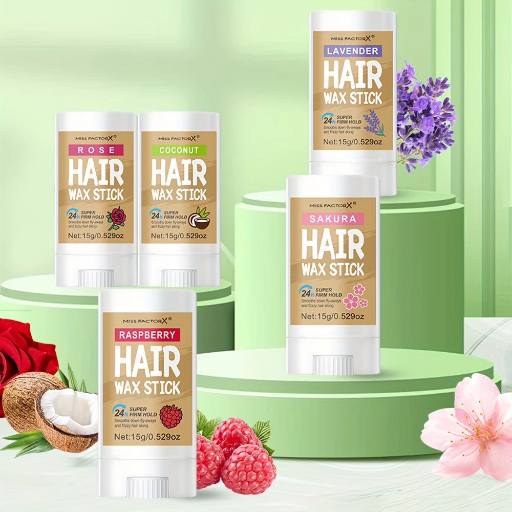 Hair Wax Stick 5 Pack Flyaway Control Edge Control with Jojoba Oil for Home, Travel and Salon Hair Styling — image 2
