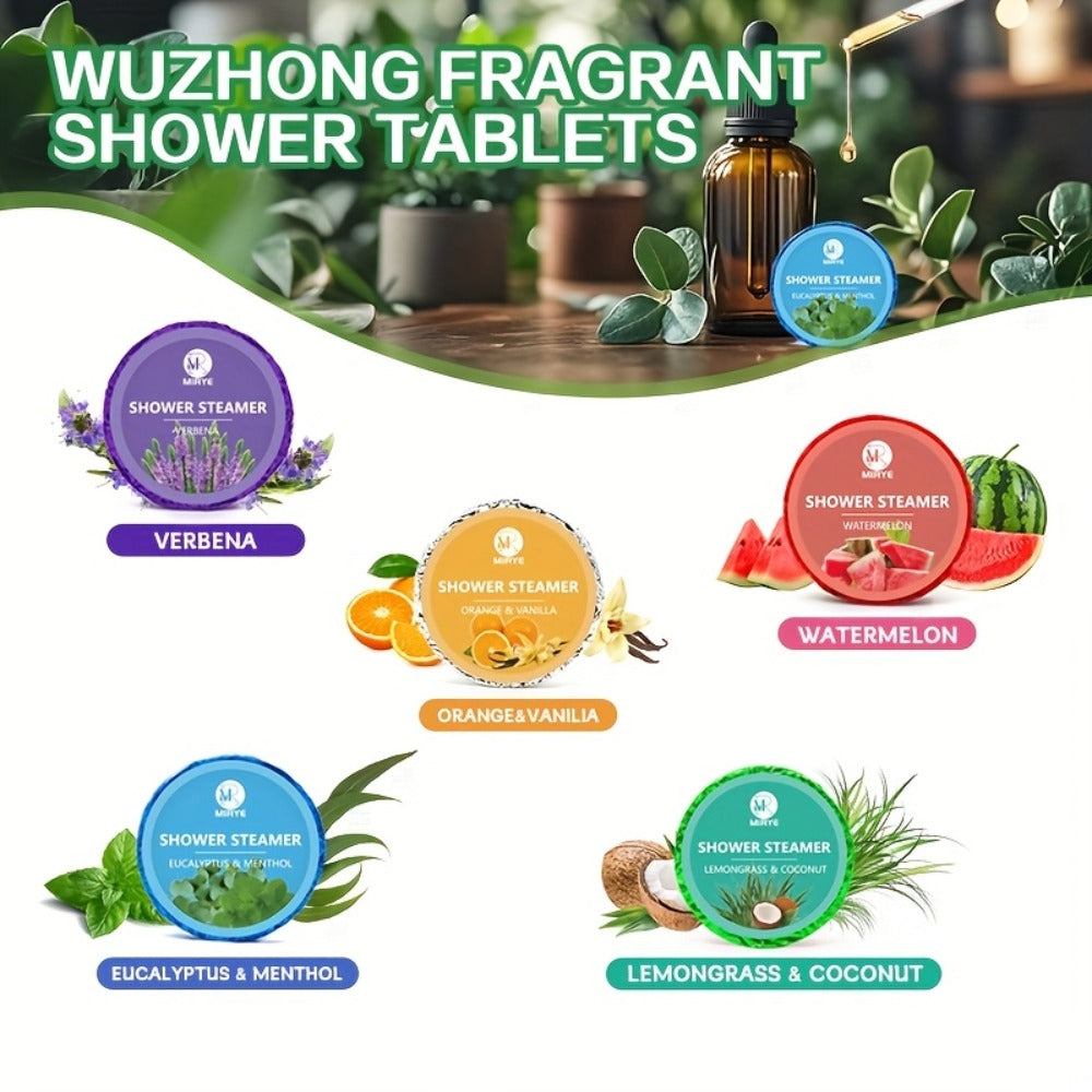 Twenty Assorted Shower Steamer Tablets with Six Fragrance Labels in a Teal Resealable Gift Bag — image 3
