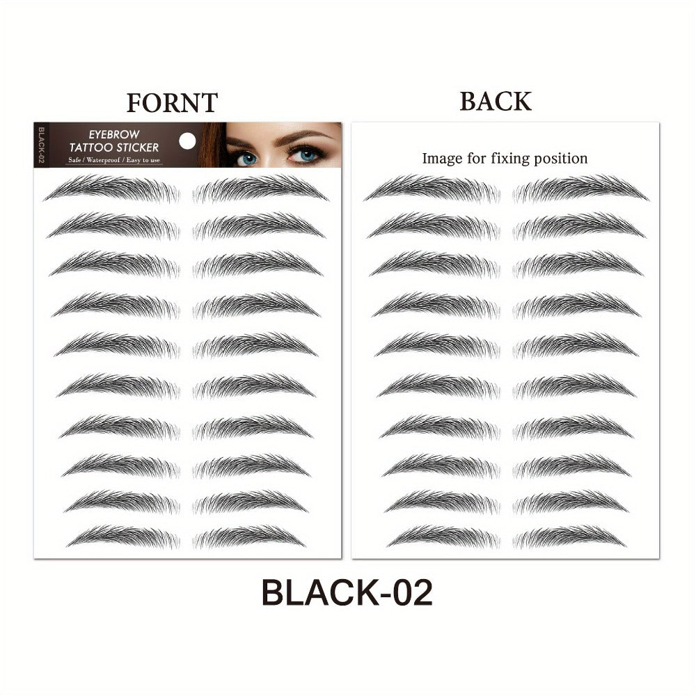 6D Eyebrow Tattoo Stickers Waterproof 8 Pcs for Women Girls, for Temporary Body Art, Festivals and Costumes — image 7