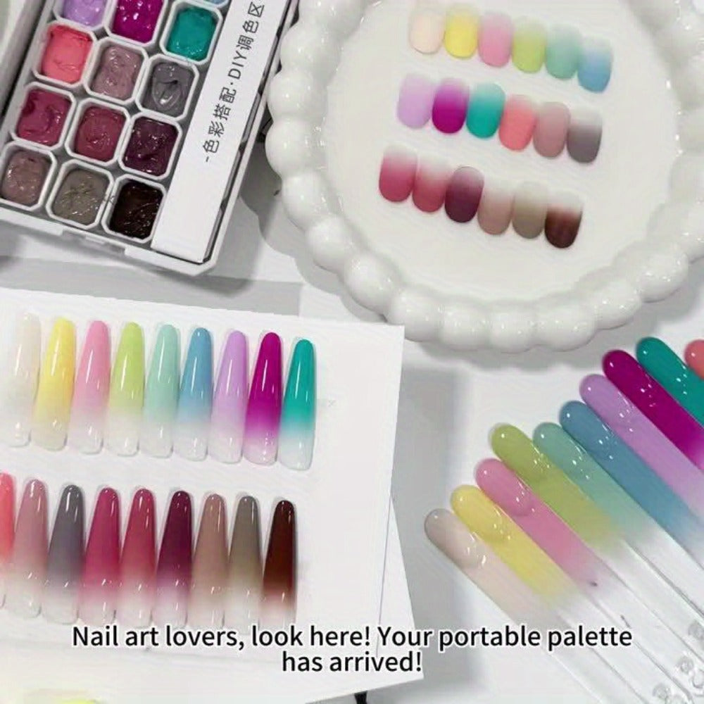 Gel Nail Polish Set with MORDDA Label, 18 Cloud Souffle Patting Colors in Autumn Winter Palette — image 12
