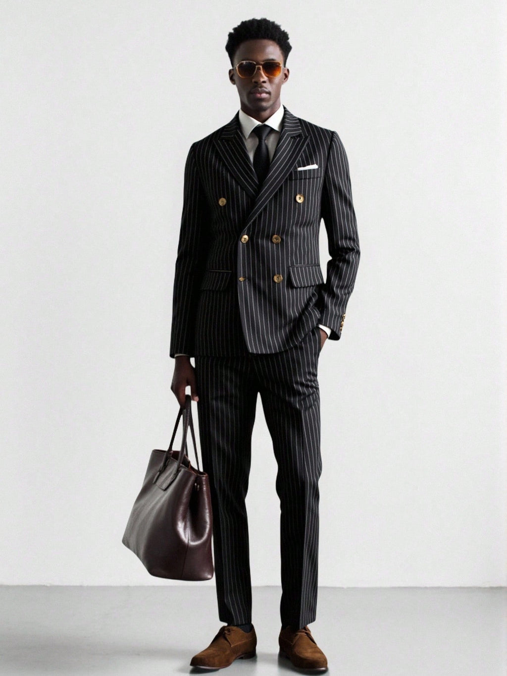 Mens Striped Business Suit Set