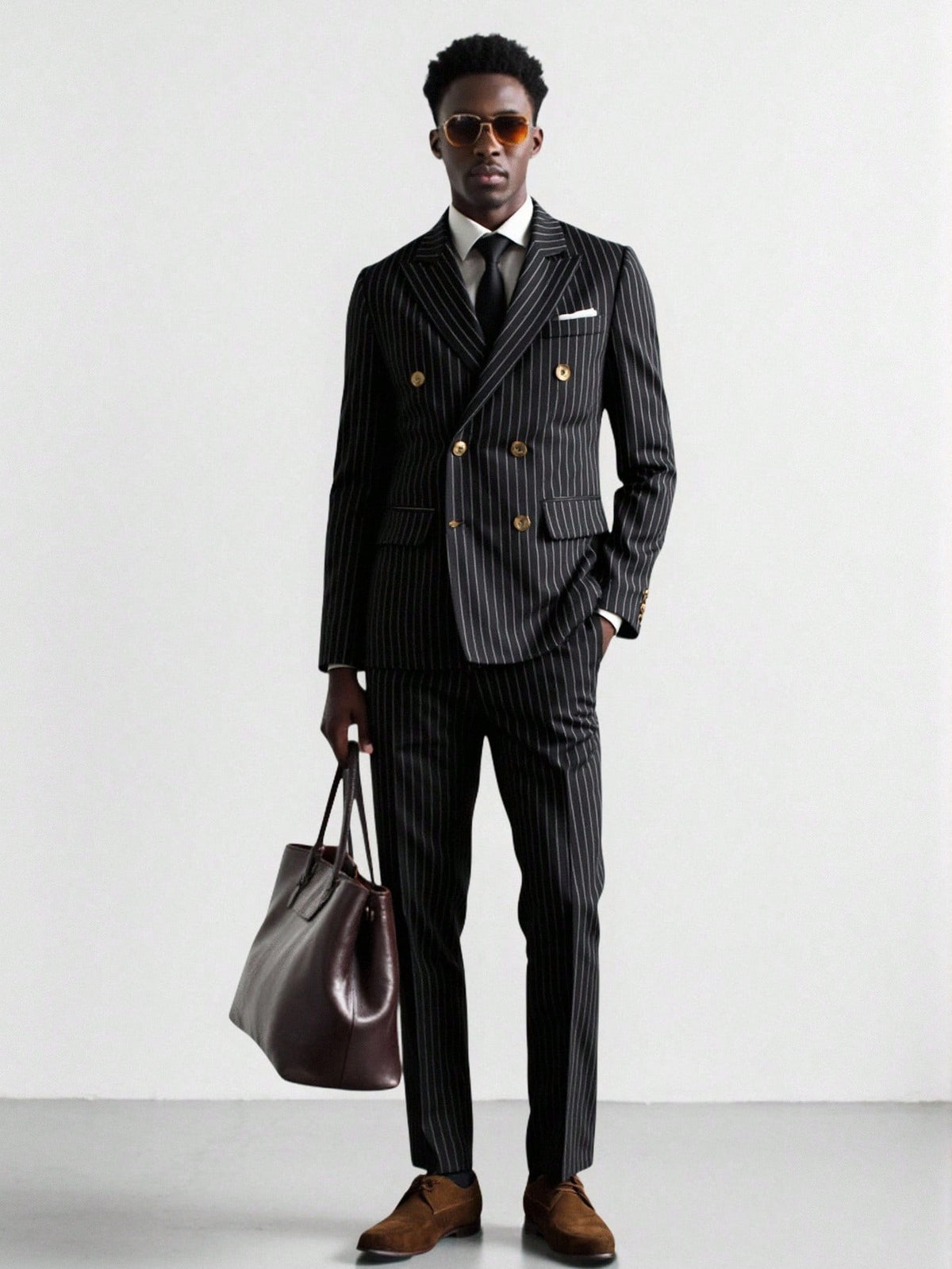 Mens Striped Business Suit Set