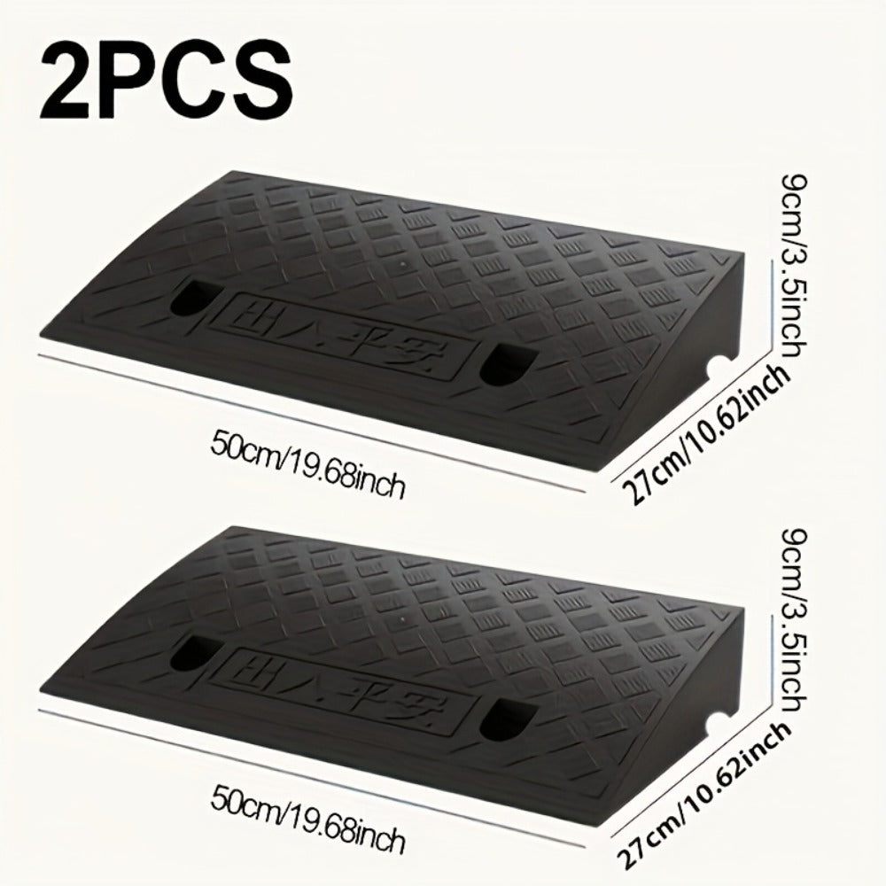 Curb Ramps 2-Pack Portable Heavy Duty Plastic Threshold Ramp Set for Low Clearance Cars Motorcycles Wheelchair – 19.68"L x 10