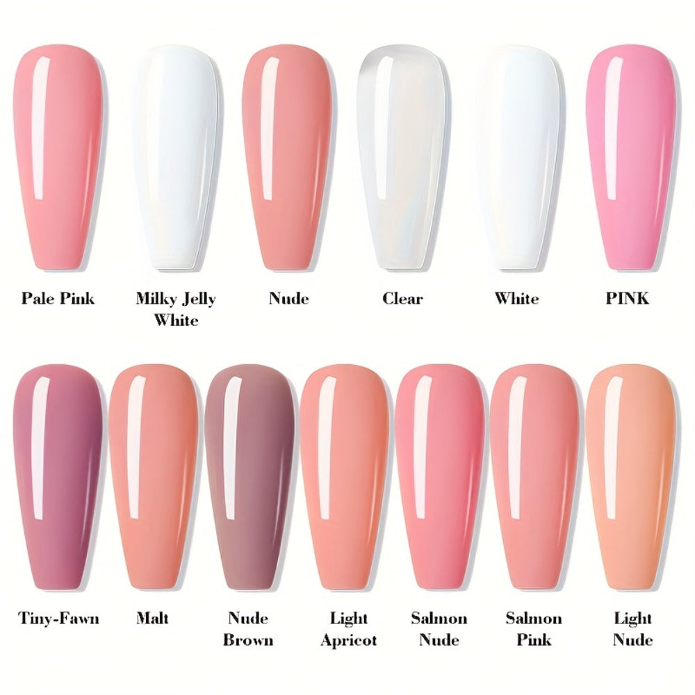 Builder Gel for Nail Extensions 150g Apex Strengthening Kit 13 Shades Clear White Pink Nude Milky Jelly Salmon UV LED Cure Pr