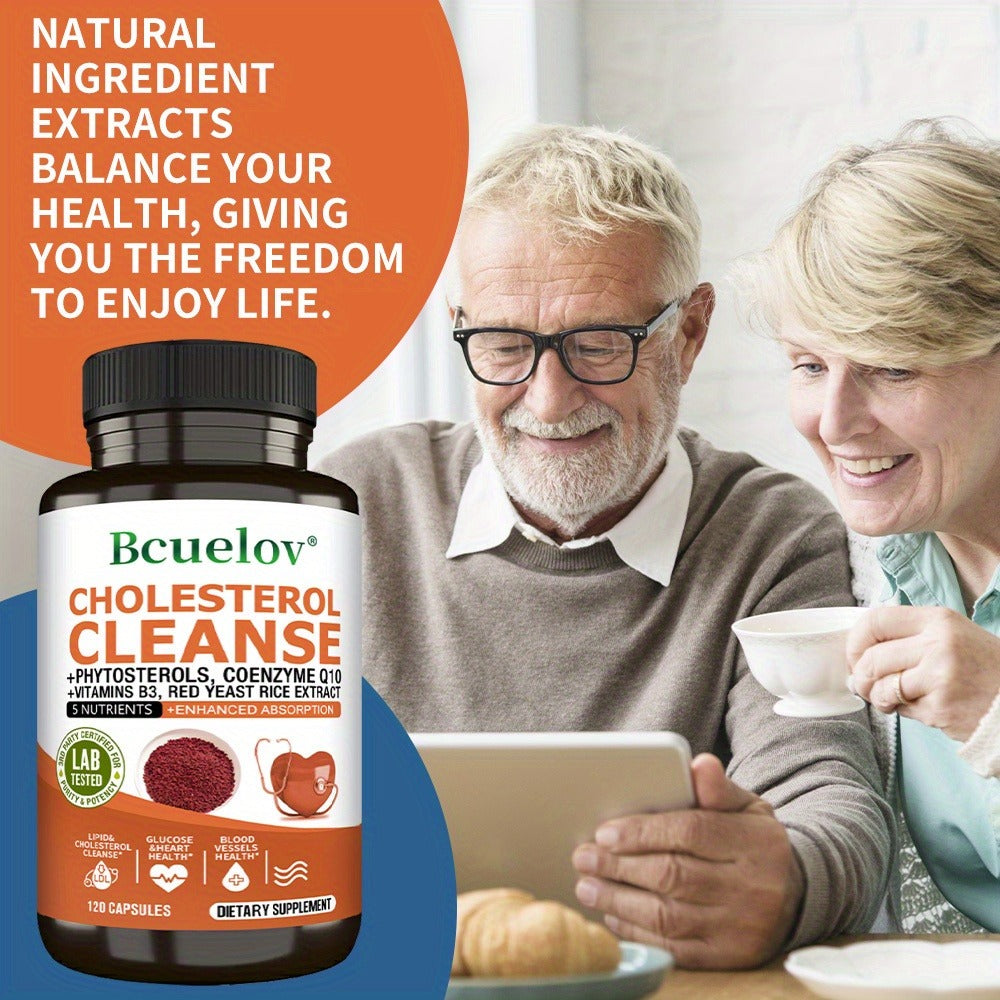 Herbal Supplement with Bcuelov Label, Phytosterols CoQ10 and Red Yeast Rice Capsules, 120 Count — image 4