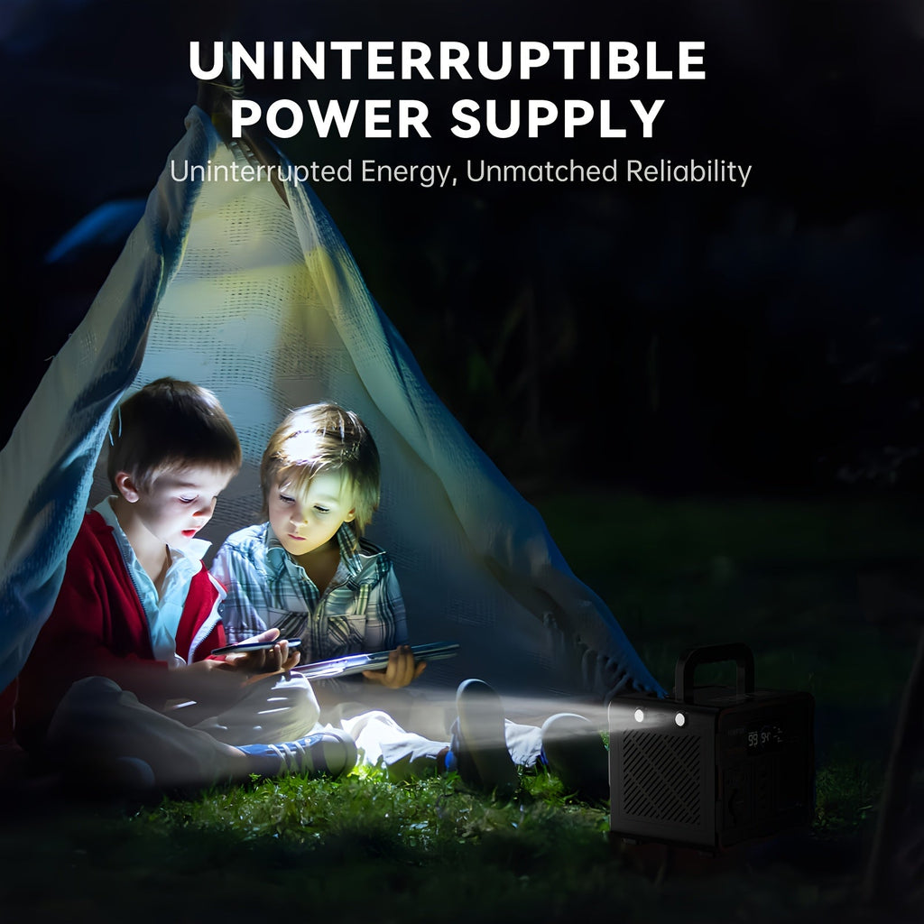 Portable Power Station 259Wh 300W or 599Wh 600W with AC, DC, USB, LiFePO4 Cell Pack and LED Light — image 3