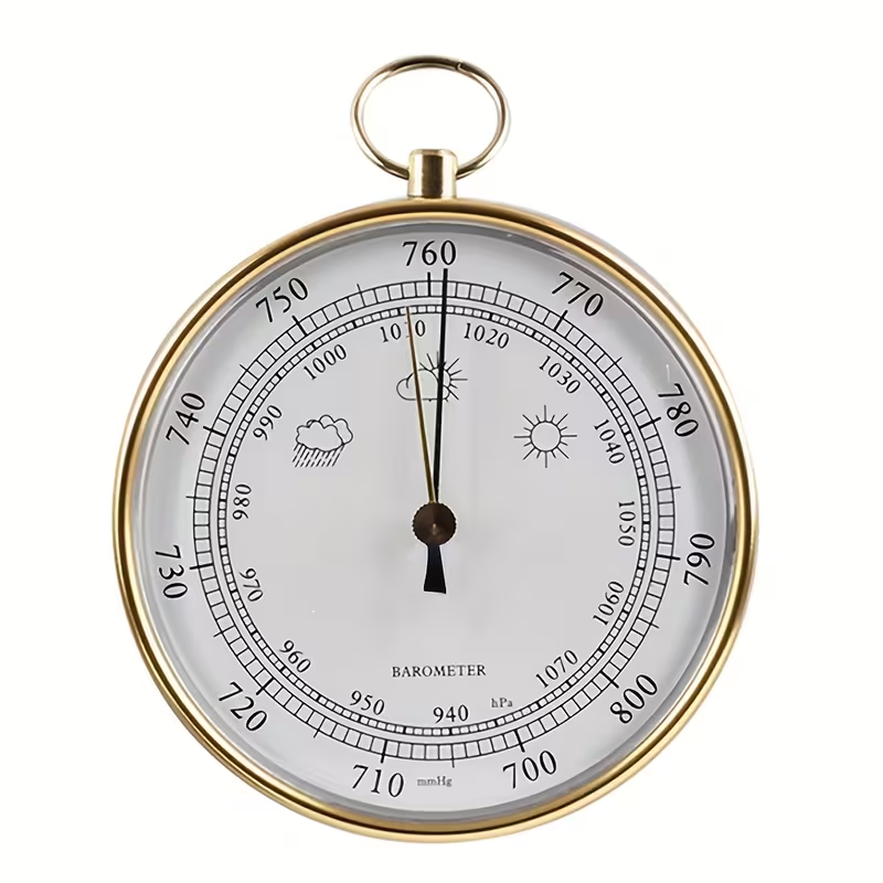 Mechanical Barometer 3.94" | High-Precision Wall-Mounted & Handheld, Battery-Free Weather Gauge for Greenhouse, Lab & Garden 