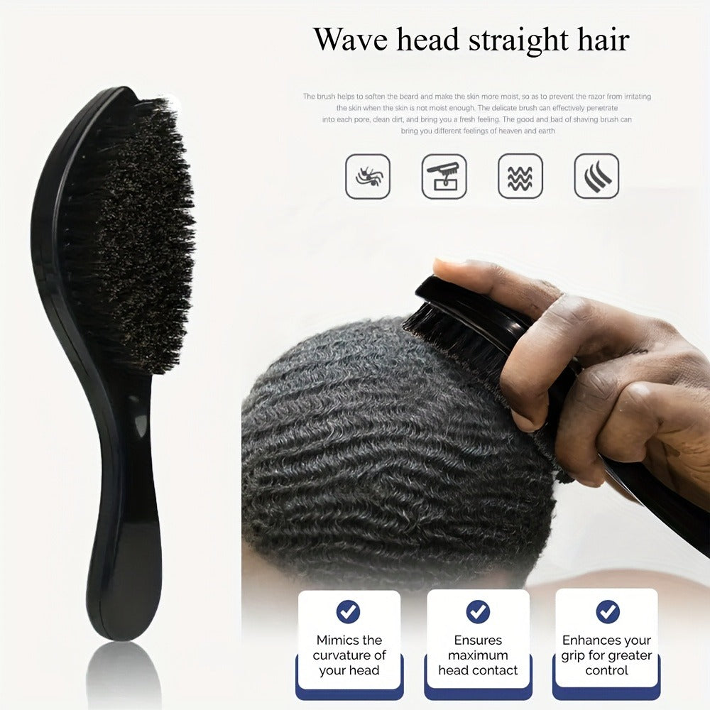 360 Wave Brush for Men with Heavy-Duty Nylon Bristles & Non-Slip ABS Handle – Professional Wave Training, Curl Defining & Upd