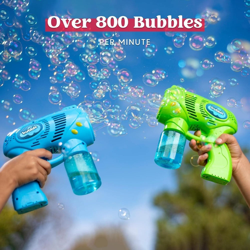 3-Pack Bubble Gun Blower with 3 Pre-Loaded Solution Refills, Hand-Powered, Color-Changing Bubbles — image 10