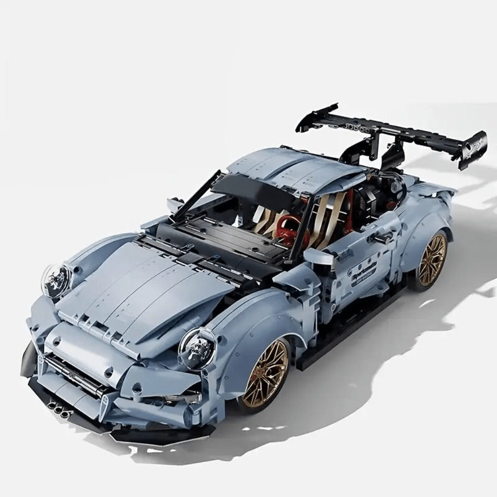 2100PCS Lowrider Sports Car Building Blocks Set for Adults – Misty Blue Model Kit Desktop Ornament & Room Decor, Cool Gift fo