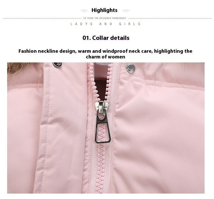 Loose Hooded Gloves Thickened Thermal Quilted Jacket Coat For Women