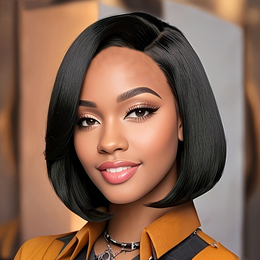 Synthetic Wig 6-Inch Short Straight Style with Rose Net Cap in Six Brown-Black Color Codes — image 3